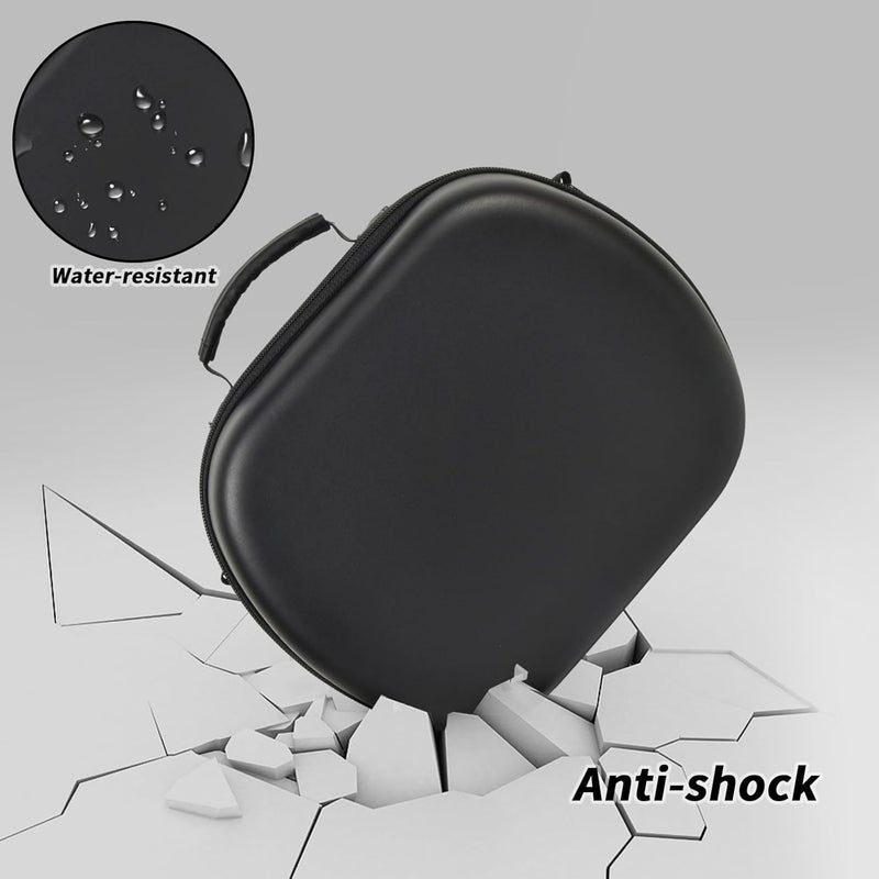 Comecase حقيبة حمل صلبة متوافقة مع سماعة الواقع المختلط ميتا كويست 3/ كويست 3S، حقيبة تخزين للسفر لسماعات الألعاب VR لحوامل التحكم والإكسسوارات مع حزام كتف وجيب - أسود - Image 5